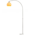 Modern Floor Lamp with Shade and Foot Switch for Living Room, Bedroom, White