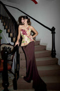 Zahra Malik In Enchanted Garden Corseted Belt Drape Set By KYNAH, Luxury Indian Fashion & Bridal Wear
