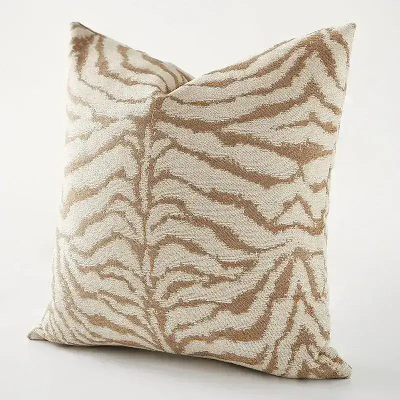 Zebra Print Jacquard Throw Pillow Cover 18"