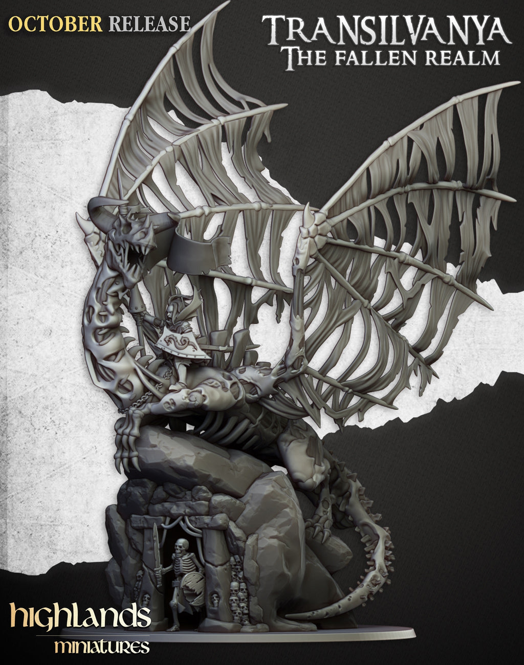 Vampire Lord on Zombie Dragon, Highlands Miniatures