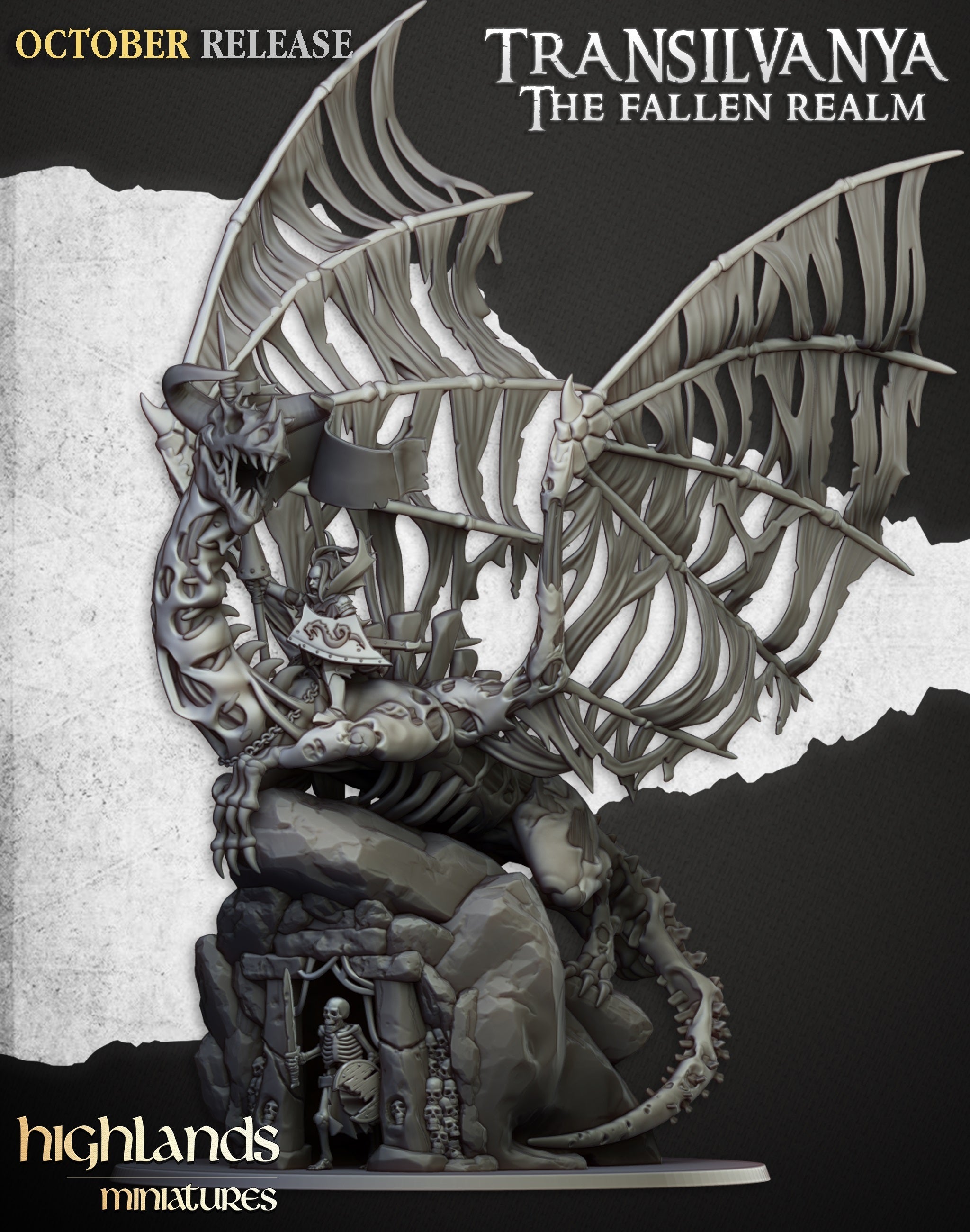 Vampire Lord on Zombie Dragon, Highlands Miniatures